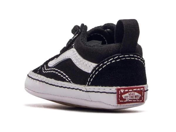 Vans Baby Slip On Old Skool Crib Black White 4