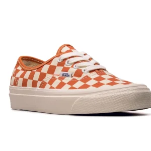 Vans Sneaker – Authentic 44 D Anah Fact Checkerboard- White / Orange 10