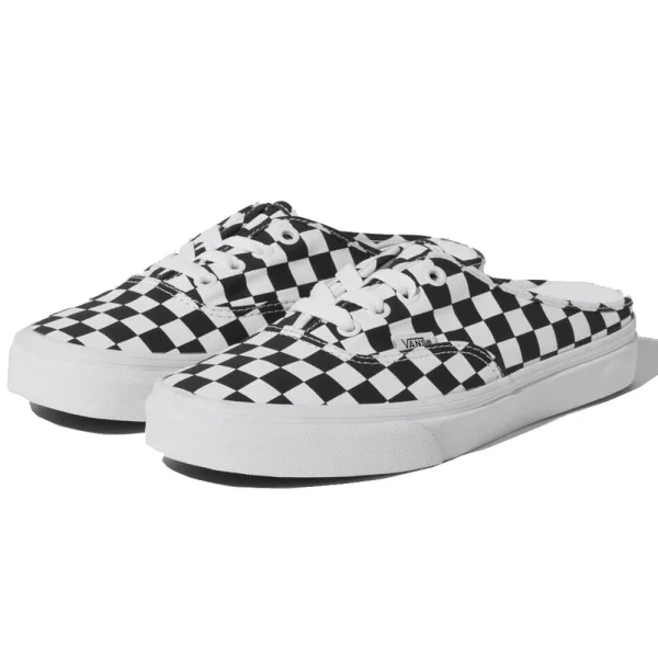 Vans Authentic Mule Schlappe (Checkerboard) Black/True White Damen, Herren 4