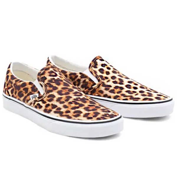 Vans Classic Slip-On Slipper (Leopard) Black/True White Damen, Herren 4