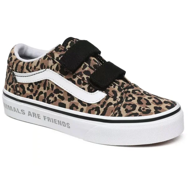 Vans Old Skool K Strap Sneaker Animal Checkerboard/Leopard/Black Kinder 5