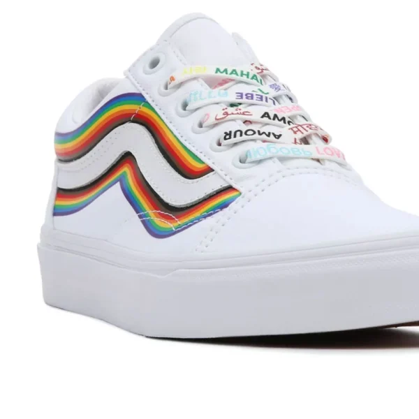 Vans Old Skool Skateschuhe (Pride) White/True White Damen, Herren 4