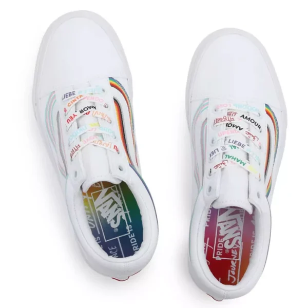 Vans Old Skool Skateschuhe (Pride) White/True White Damen, Herren 6