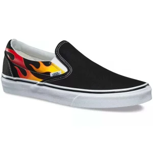 Vans Classic Slip-On Sneaker Flame/Black/True White Damen, Herren 12