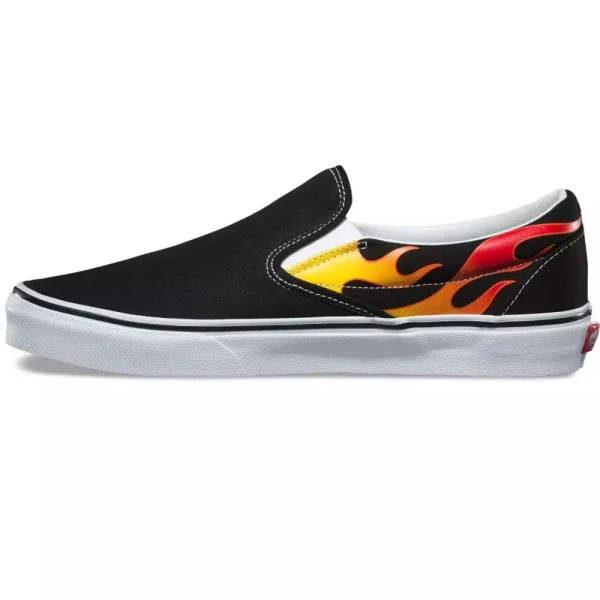 Vans Classic Slip-On Sneaker Flame/Black/True White Damen, Herren 5